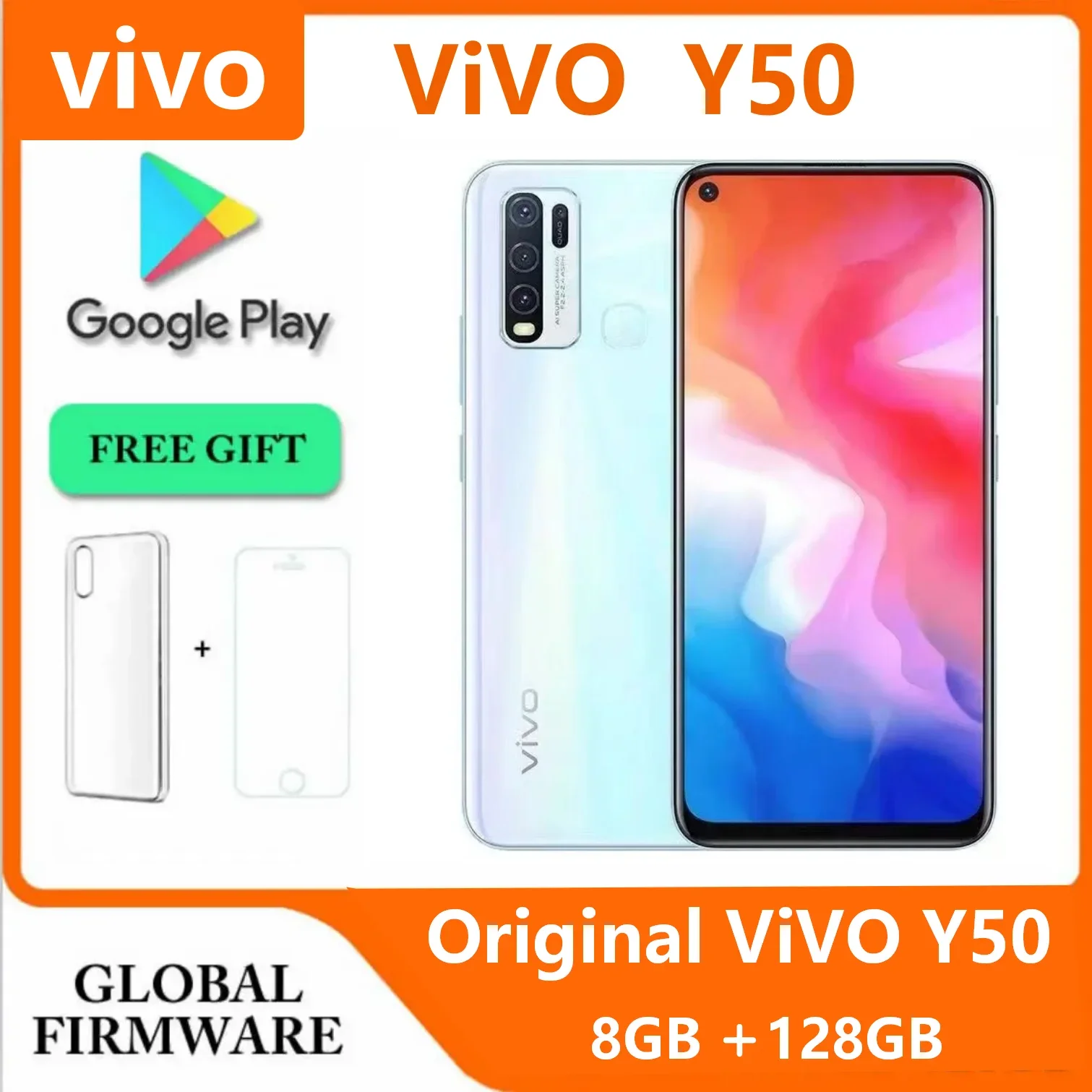 Original VIVO Y50 8GB 128GB 5000mAh 4G Smartphone 6.51inch 2340x1080px CPU Snapdragon 13MP + 16MP 4 Cameras Android view 2