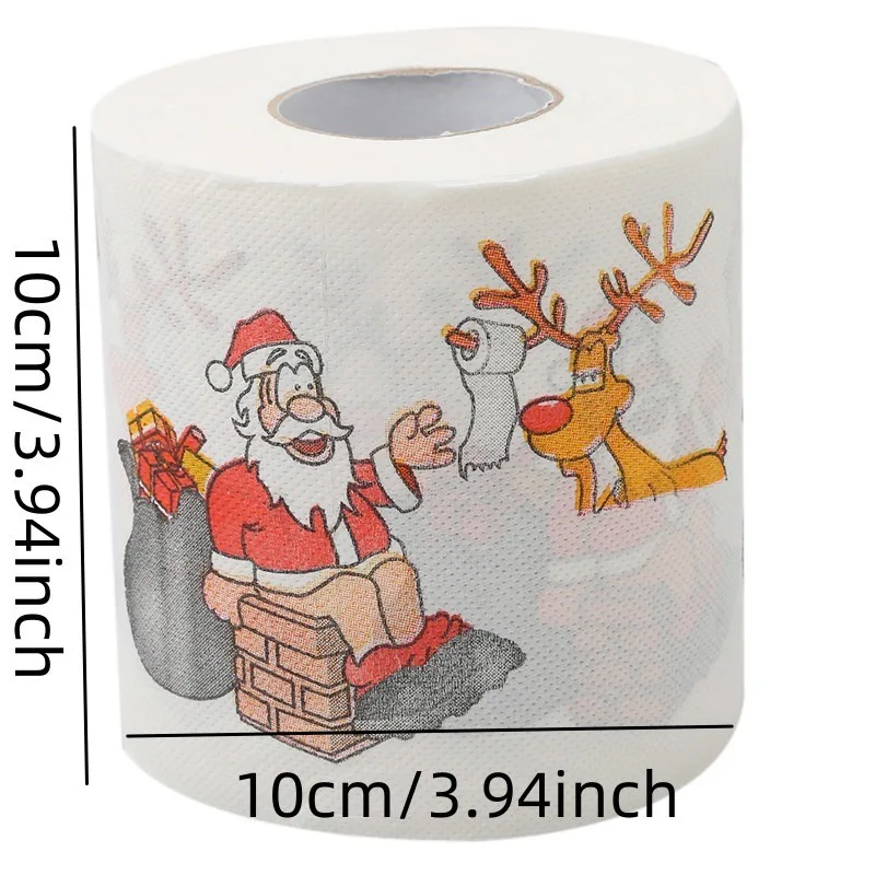 Toilet Paper Toilet Paper Christmas Pattern Series Roll Paper Santa Claus Reindeer Hygienic Creative Funny Napkins