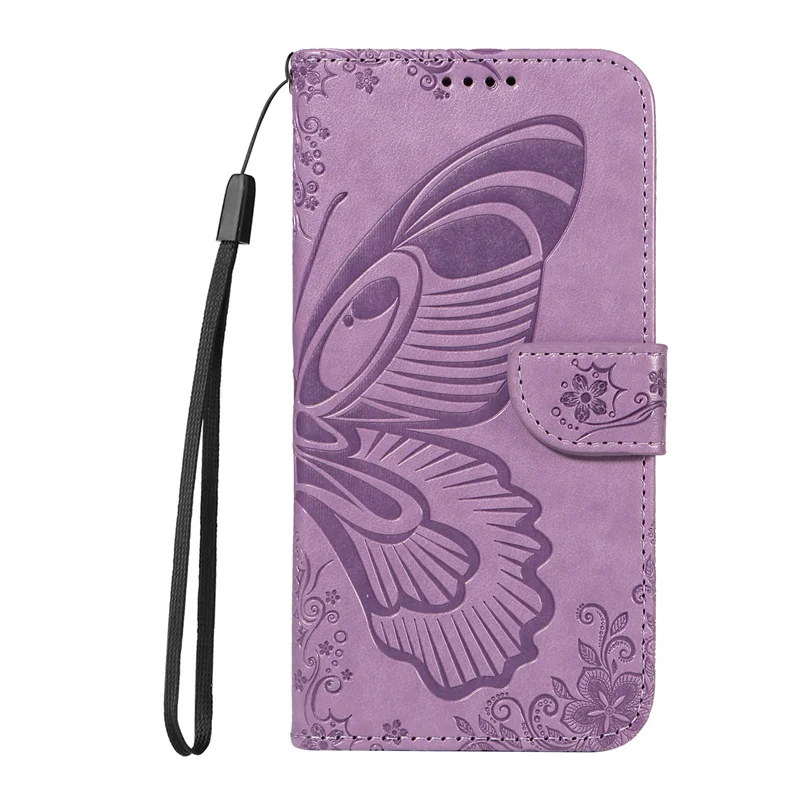 Fashion Butterfly Leather Phone Case with Card Slot - Soft Protective Cover