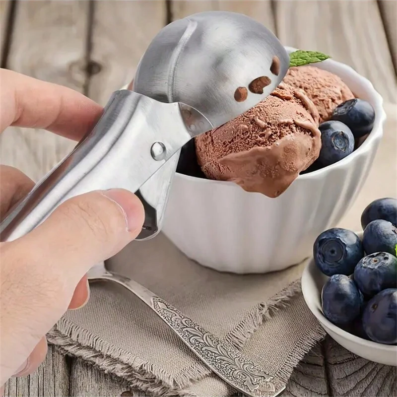 Multifunctional Ice Cream Scoops Stainless Steel Dual-Purpose Scoop Fruit Watermelon Spoon Ball Scoop Household Ice Cream Tools