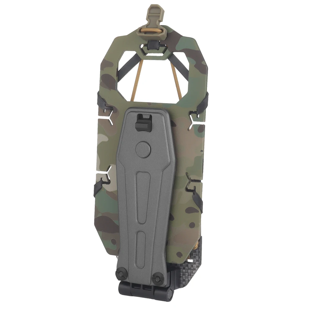 Tactical Folded Rotating Phone Holder Case Suitable Large-Size Smart Phone MOLLE Fixed Vertical & Lateral Operation Navigation 3