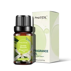 PHATOIL 10ml Luxury Scented Oil Collection - Coconut, Vanilla, Coffee, Black Opium, Angel, La Vie Est Belle, Bubble Gum Aromas for Crafting & Aromatherapy (Orange Blossom)