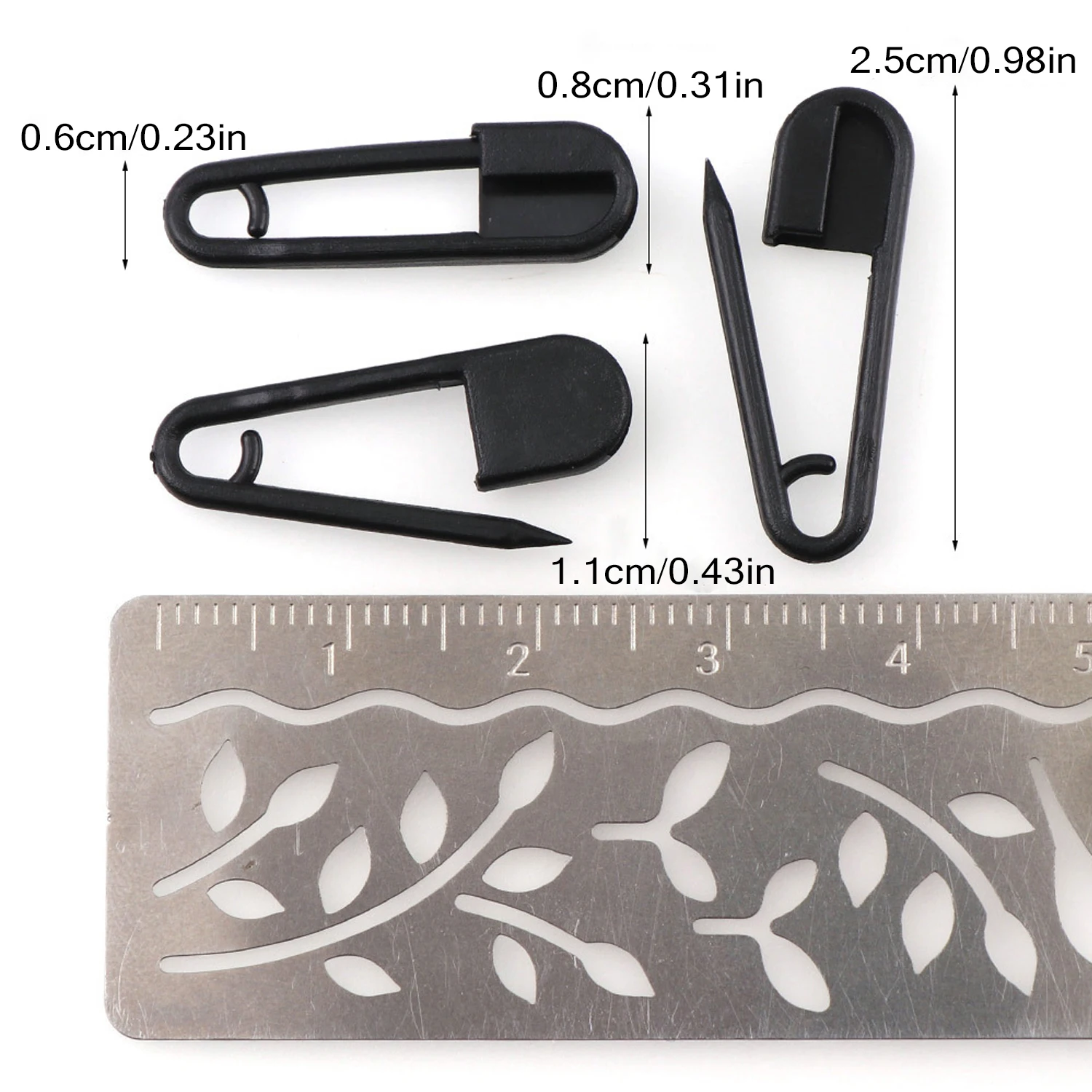 100pcs 플라스틱 핀 흑백 2 색 수제 작은 핀 아동 의류 라벨 안전 핀 DIY 의류 바느질 Supp