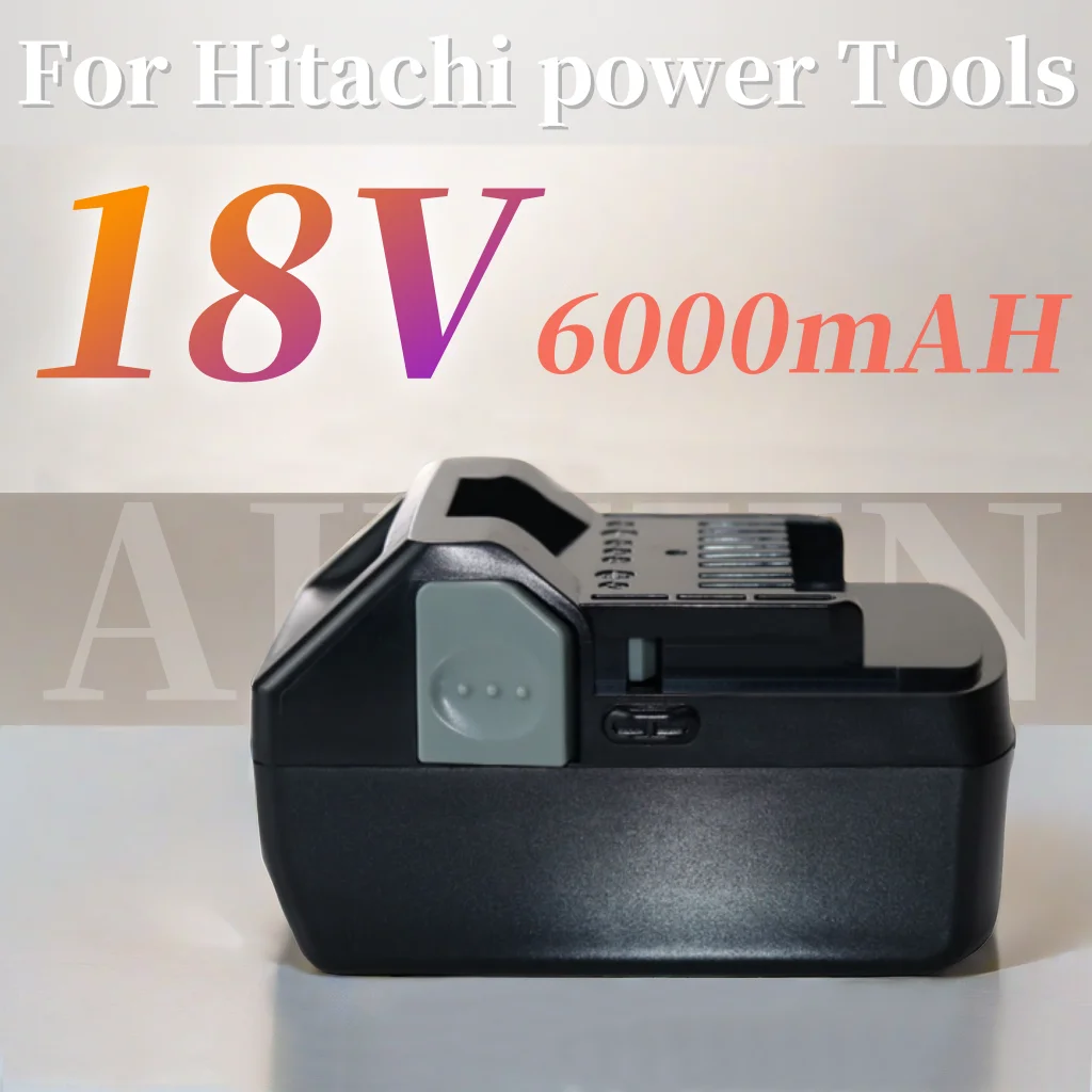 

Литиевый аккумулятор большой емкости 18 в 6000 мАч, подходит для аккумулятора Hitachi power tool BSL1830 BSL1840, DSL18, DSAL, BSL1815, черный