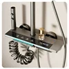 Grey shower Set Four-Function Smart Digital Display  Shower System Rainfall Pressurized Wall-mounted Piano Key Shower Faucet Set 2