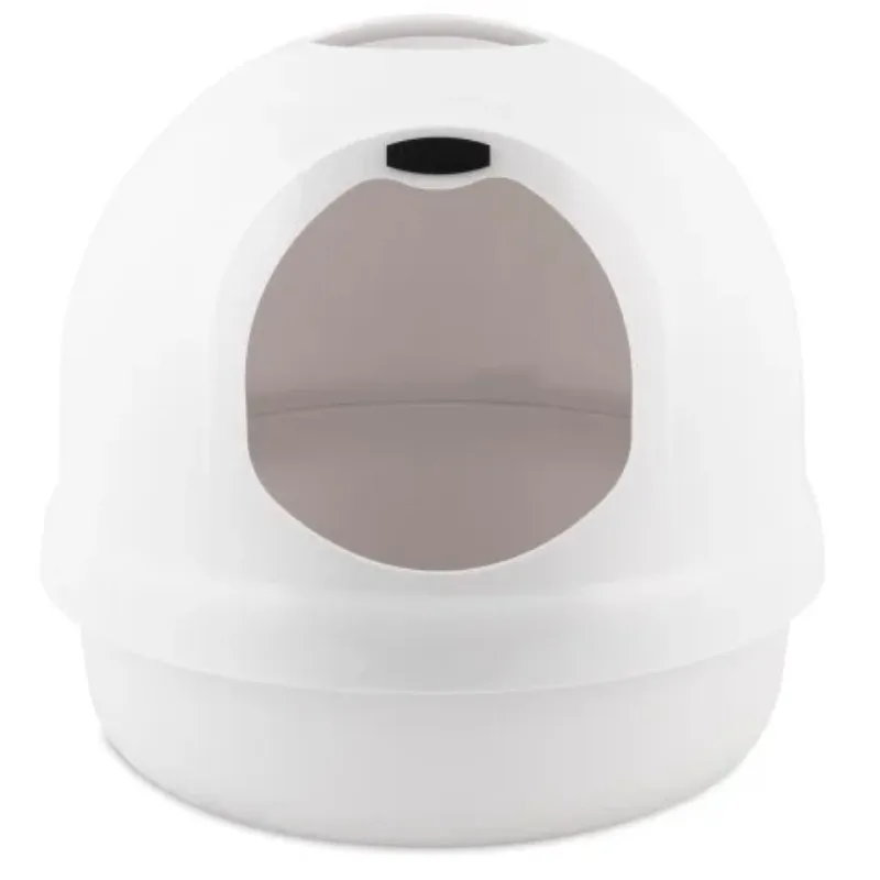 

Plastic Enclosed Cat Litter Box with Dome Lid, Covered Cat Litter Pan, White