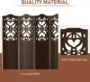 4 Panel Room Divider Fully Assembled, Carved Room Dividers And Folding Screens, 5.6Ft Wood Room Divider Screen Freestanding 5
