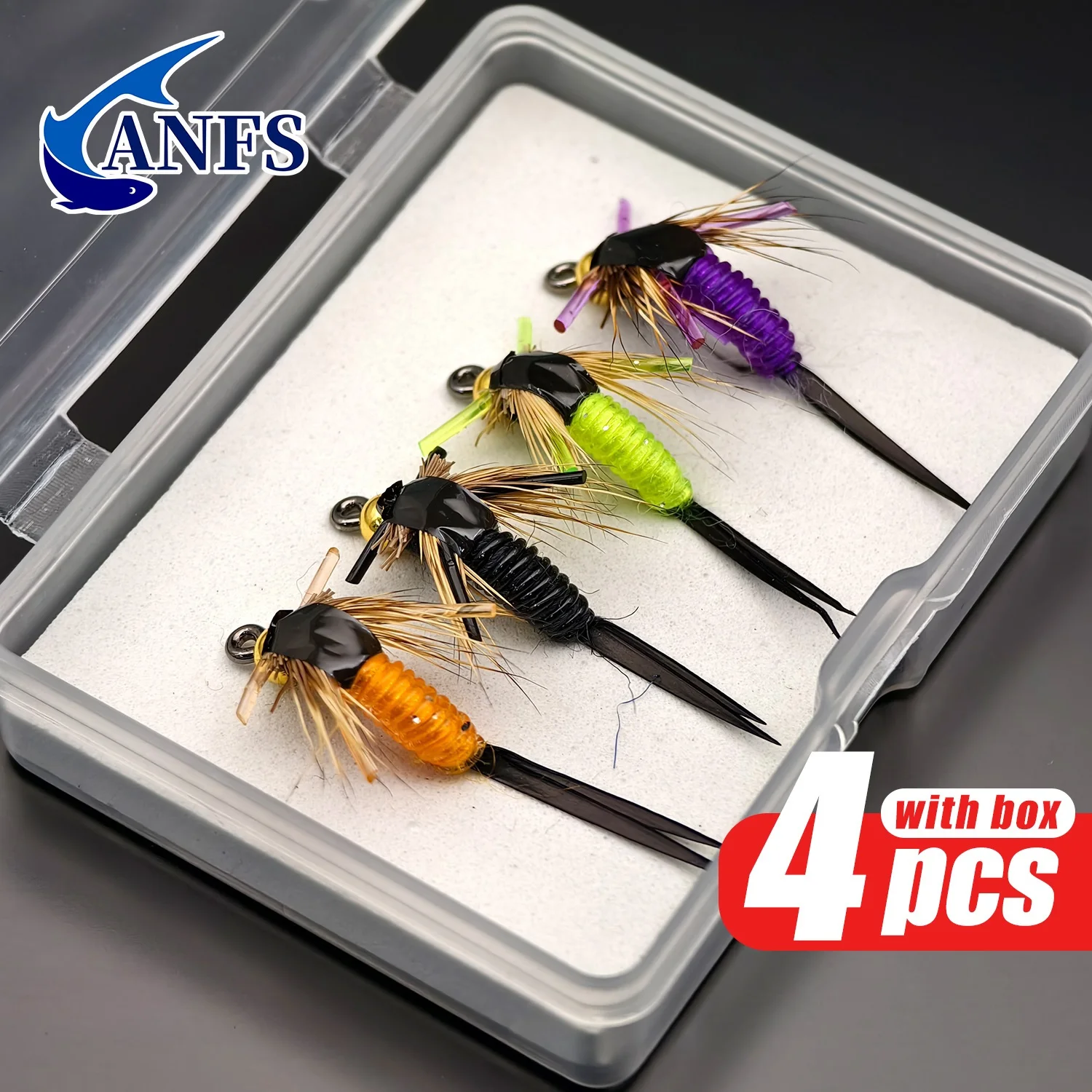 ANFS 4-teiliger Fliegenfischköder – realistisches Fliegendesign zum Forellenangeln, erstaunlicher Angelköder für Angler – Detail 1