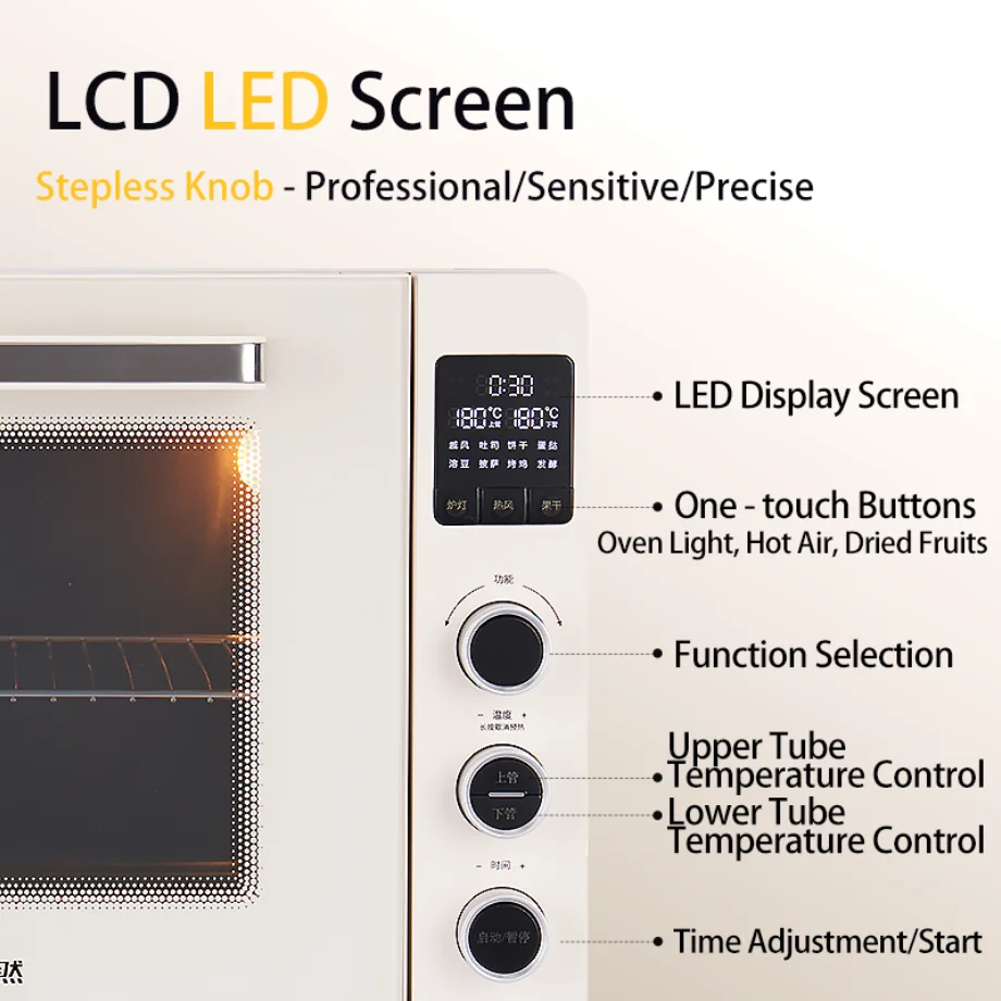 فرن طاولة حراري من SUNATUR 40 لتر فرن بيتزا كهربائ...