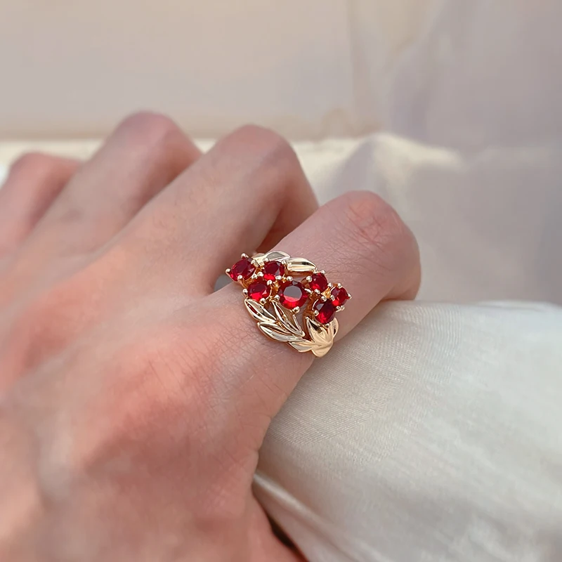 Natural Stone Rings For Women 585 Rose Gold Color Bride Wedding Jewelry Family Party Gift stone rings fashion rings fashion ring finger rings wedding rings