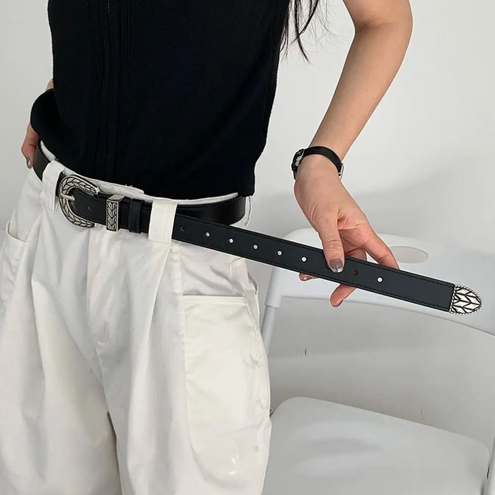 PU 가죽 금속 버클 여성용 허리 벨트, 레저 다목적 드레스 청바지 허리띠, 신제품
