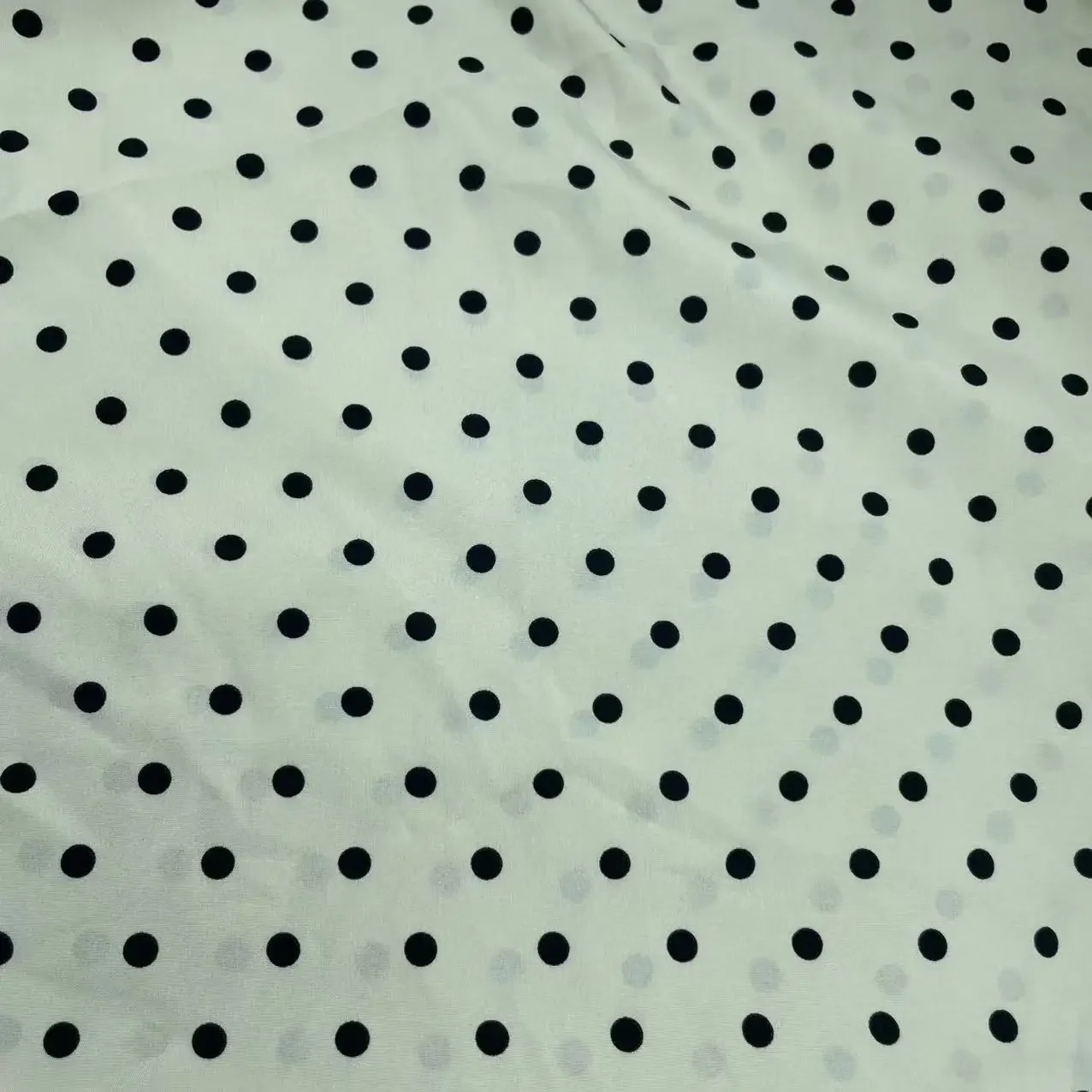 100D Four-Sided Elastic Printed Fabric 0.8cm Dot Pattern Women's Spring Summer Dress Shirt Children's Clothing