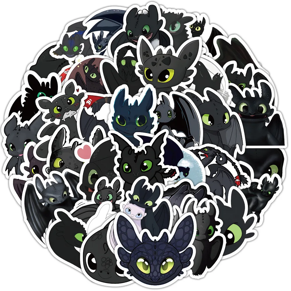 Kawaii Toothless Cartoon Cute Stickers 10/30/50PCS Decorative Skateboard Guitar Car Motorcycle Notebook Waterproof Decal Toy cartoon stickers decorative stickers kawaii stickers car sticker decal