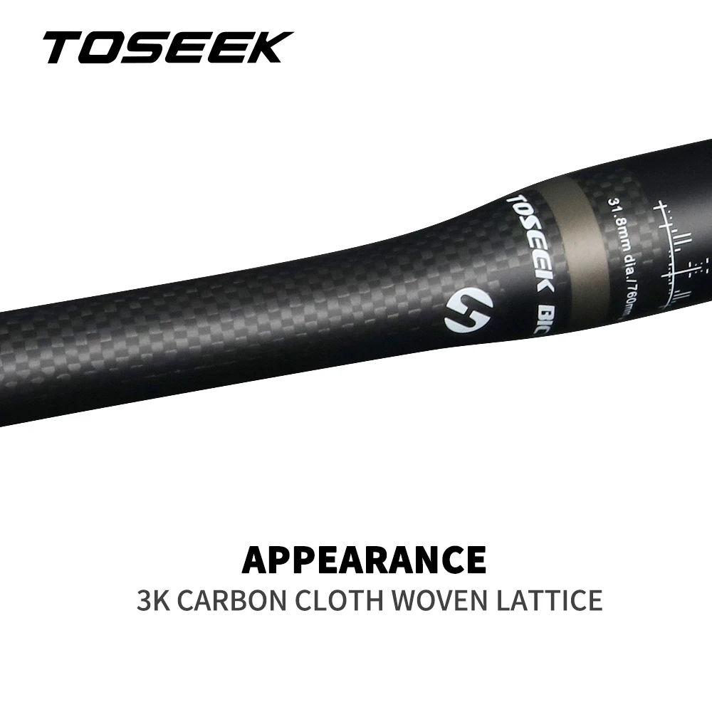 Bicycle Handlebar Mountain Bike MTB Handle Bar 31.8mm Carbon Fiber Handlebar 580/600/620/640/660/700/720/740/760mm TOSEEK