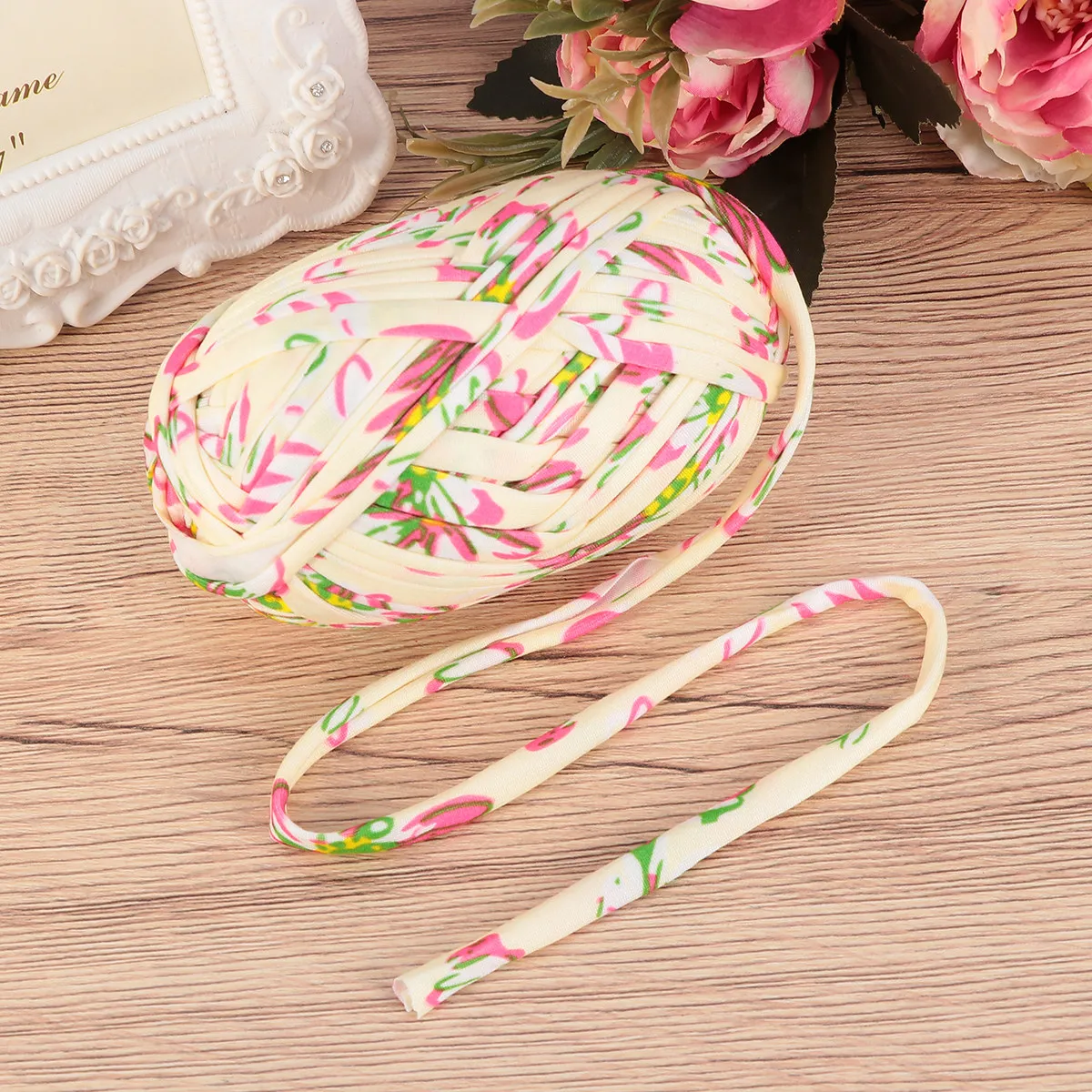 1Pcs 코튼 로프 라이트 옐로우 프리미엄 코튼 천 스트립 한국어 꽃무늬 스트립..