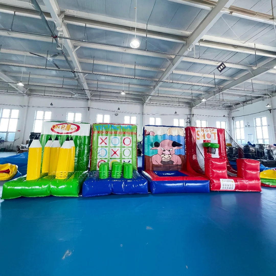 Carnival 4 in 1 Sports Games Ring Toss Games Basketball Shooting Juegos inflables Inflatable