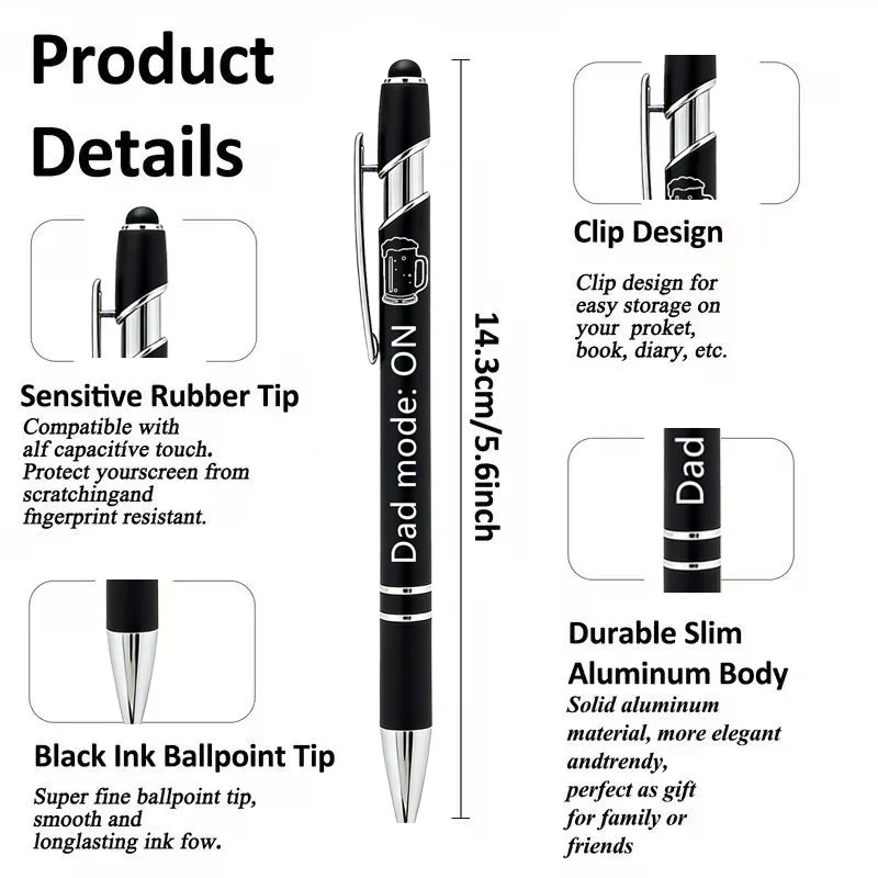 Deluxe Metal Touchscreen Ballpoint Pens - Father's Day Edition, Phrase-Activated Set.
