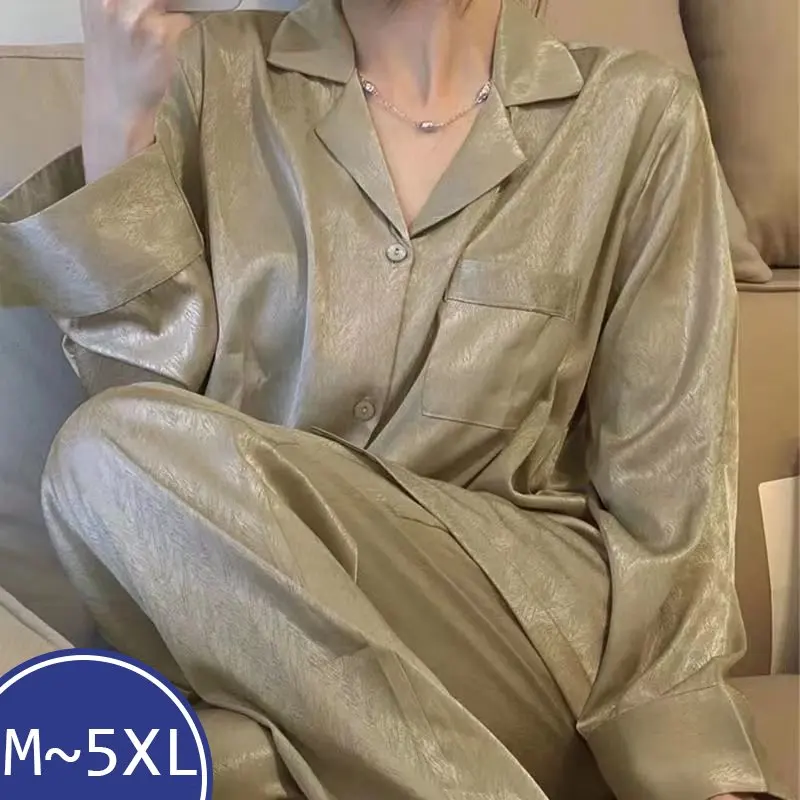 Pajamas Women French Thin High end Ice Silk Pajamas Elegant Long