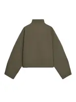 Vintage Stand Collar Women's Cropped Jacket Zipper Loose Full Sleeve Thick Warm Coat 2025 Autumn Winter Lady New in Outwear - Image 2