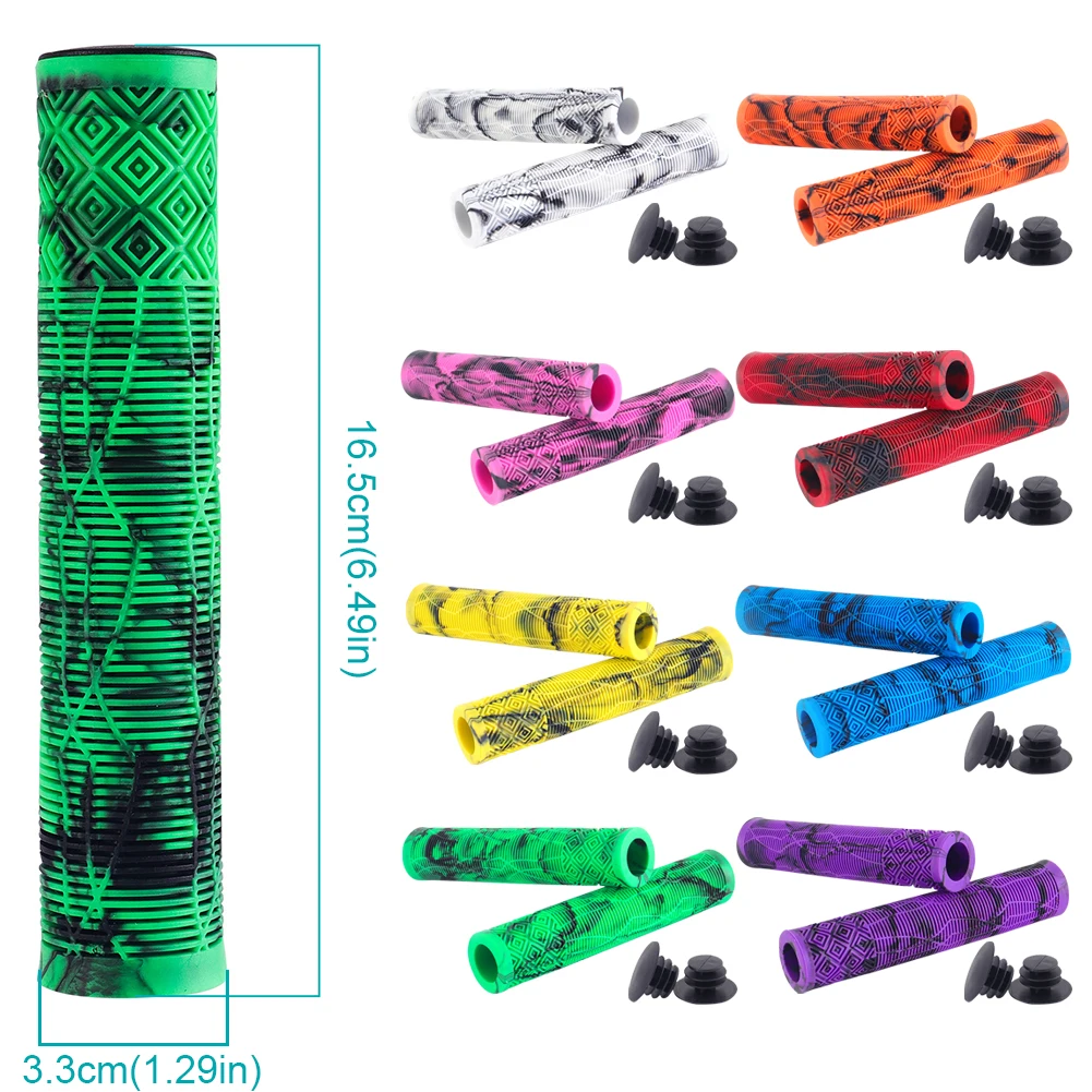 Description Picture 6 of item1 Pair Bicycle Grips Non-slip MTB Cuffs Rubber BMX Bicycle Handlebar Grips Soft Lengthening Bike Scooter Handlebar Covers