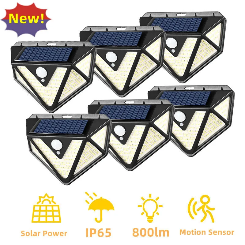 Solar Street Light Outdoors 166 LED 270 Wide Angle IP65 Waterproof 3 Mode Wireless Solar Motion Sensor Light Garden Wall Light