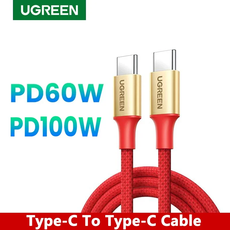 Premium UGREEN USB-C Fast Charging and Data Cable - Nylon Braided, Various Lengths