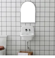 ชุดอ่างล้างหน้าติดผนัง ประกอบด้วยอ่างล้างหน้า ก๊อกน้ำ และท่อระบายน้ำ สีสันสดใสสำหรับห้องน้ำ ชุดอ่างล้างหน้าหลากสี 6