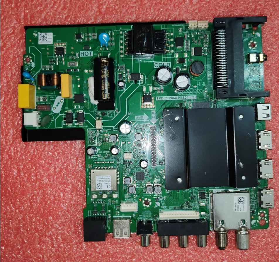 

Free shipping! TPD.RT2864.PB801(T) Three in one WiFi network TV motherboard tested well 37-41v600ma 48w