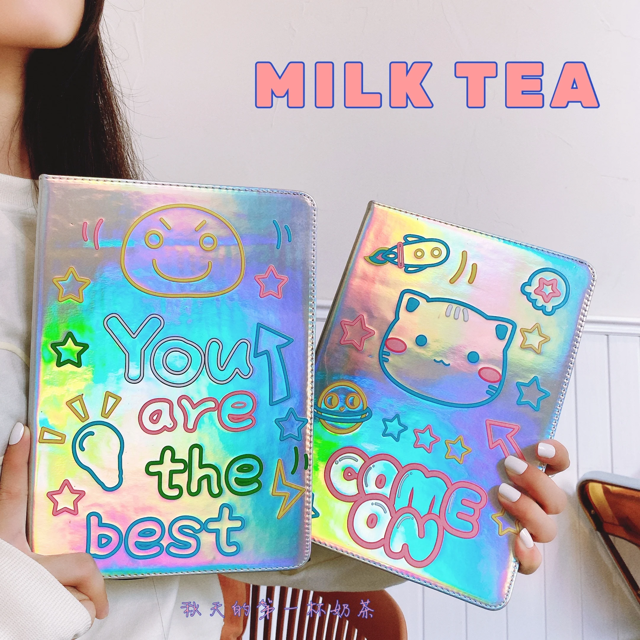 Custodia Per Ipad Cat Color Laser Adatta Per Ipad Air 3 Air 2 Pro 9.7 Mini 6 5 10.2 / 10.5 Ipad Air 4 Ipad Pro 2021 Ipad 9Th Cover