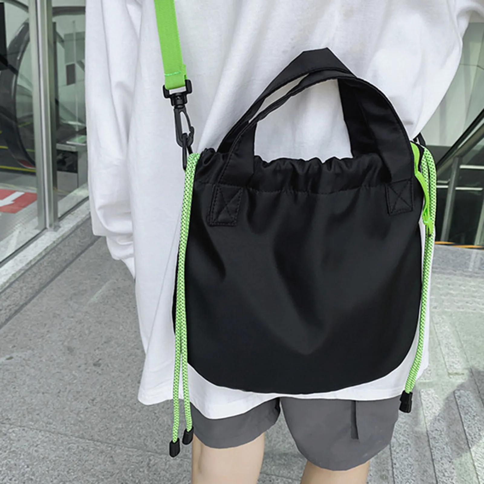 Solid Color Nylon Totes Shoulder Bags for Women Personalized Pleated Drawstring Lady Bag Simple Female Commuter Handbag women tote bags