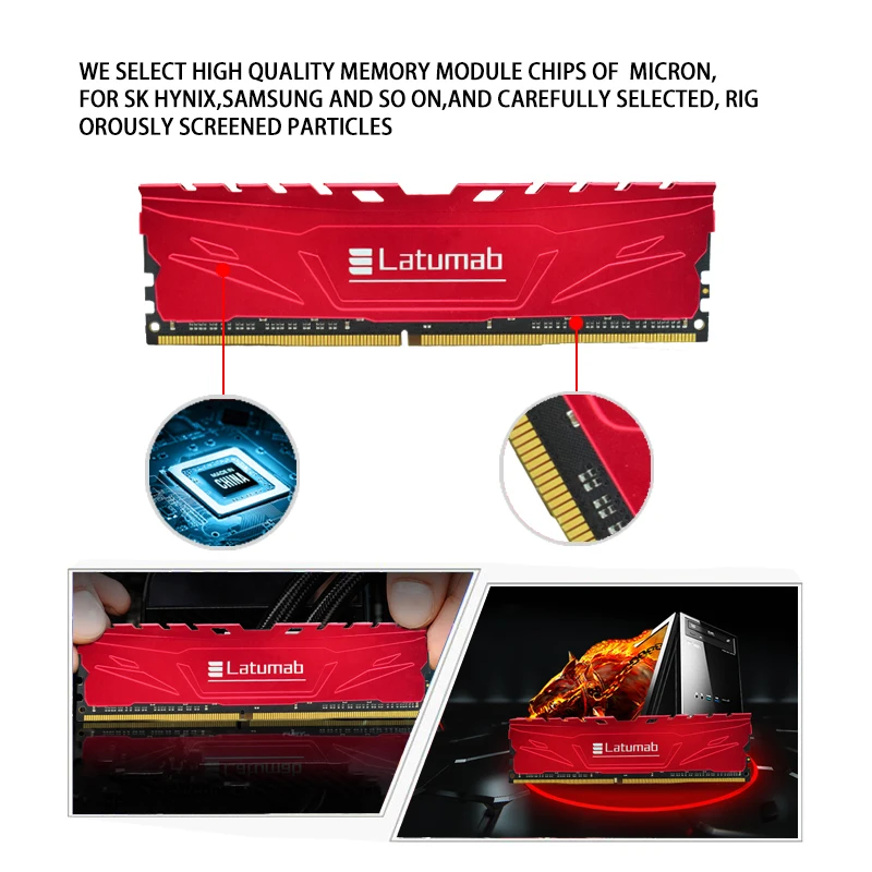 HOT Ddr4 Ram Rgb 4gb Ram Latumab Memoria DDR4 RAM 4GB