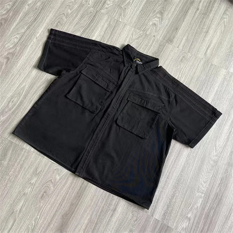 

HEAVY INDUSTRY FAR.ARCHIVE Lapel Workwear Double Pocket Shirt Top Quality 1:1 Black Mens Womens Shirts