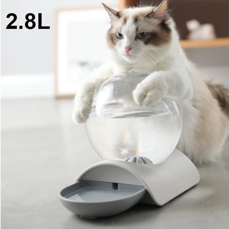 

2.8L Cat Water Bowl Drinking Drink Automatic Water Dispenser Fountain For Cats Large Bowl Drinker No Electricity Cat Auto Feeder