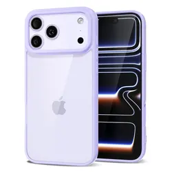 Vibrant Transparent Phone Case with Soft Bumper and TPU Back - iPhone 14 Pro (Purple)