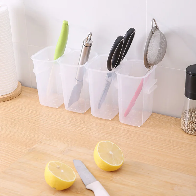 Refrigerator Side Door Storage Box Combination Kitchen Drain Basket Tableware Spoon Holder Rack Organiser