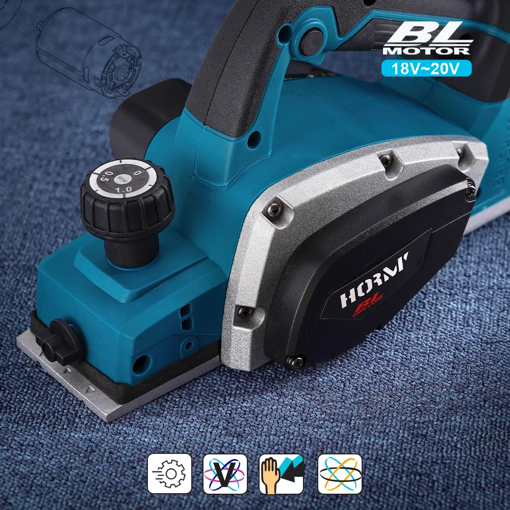 Brushless Electric Planer Cordless Handheld Wood Cutting Power Tool Planing Machine Carpenter Woodworking For Makita 18V Battery - Image 5
