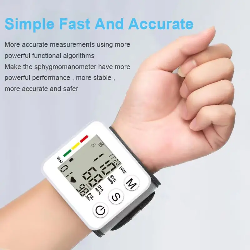 Wrist blood pressure monitor, heart rate and pulse automatic blood pressure monitor, household precision monitor
