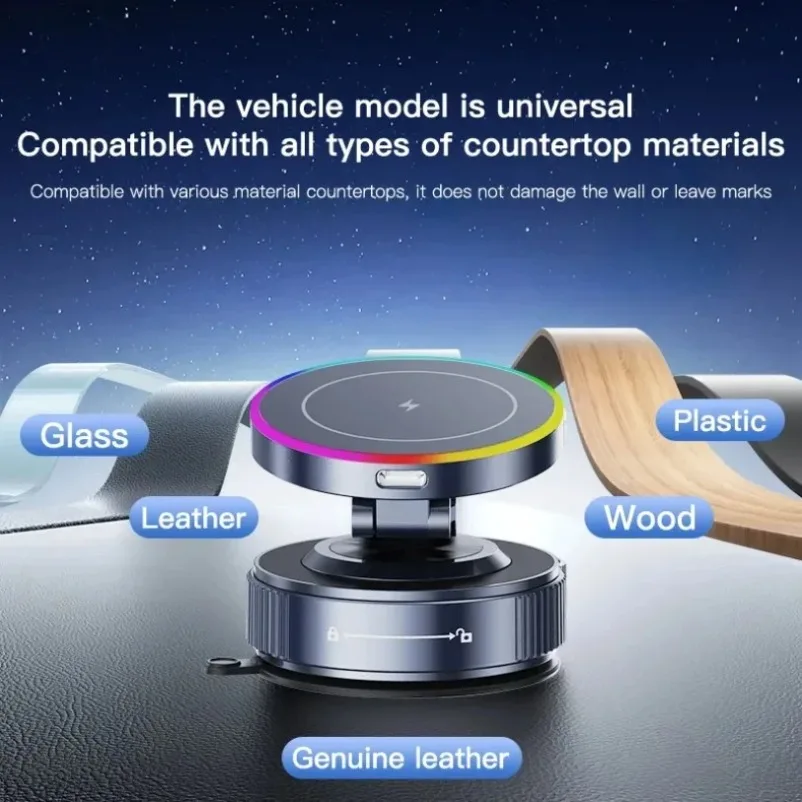 ALAFLY 15W Magnetic Car Wireless Charger for iPhone 17 16 15 14 13 12