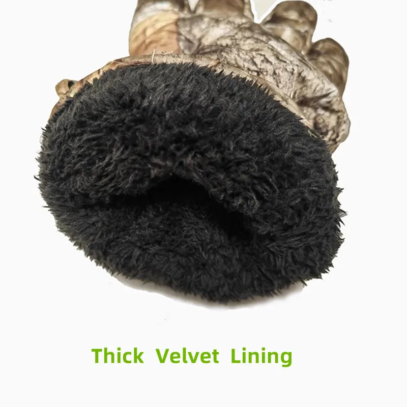 Winter Wind Waterproof Bionic Camouflage Hunting Fishing Gloves Wool Inner Thermal Anti-Slip Cycling Mountaineering HikingGloves