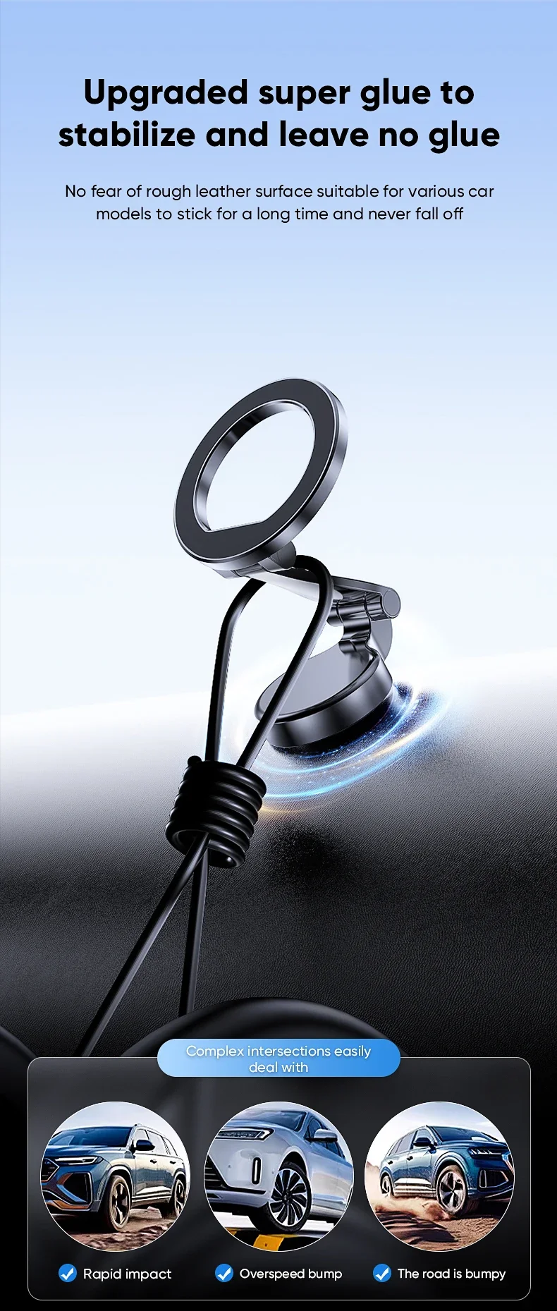 Magnetische Auto-Handyhalterung 360-Grad-Rotation Faltbare Telefonhalterung Saugnapf Auto-Navigations-Handyhalterung für iPhone Samsung – Detail 9