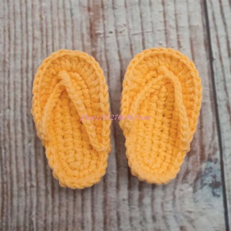 R6FD niedliche häkierte Flip-Flops für Neugeborene Fotografie Schießstärke Pantoffeln – Detail 9