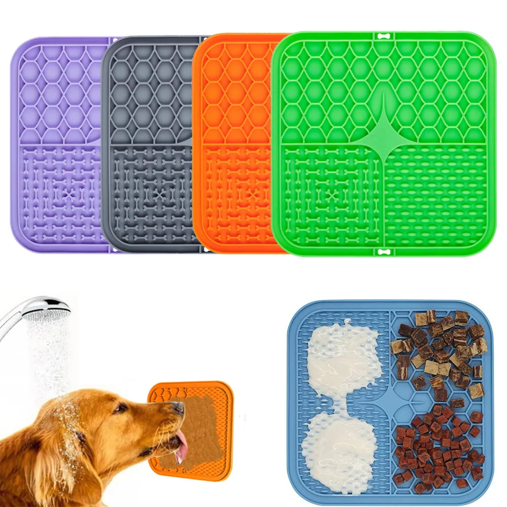 Pet-Lick-Silicone-Mat-for-Dogs-Pet-Slow-Food-Plate-Dog-Bathing ...