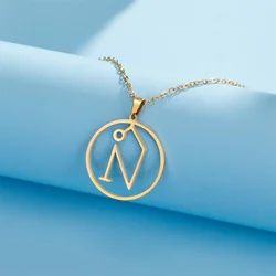 Sigil of Archangel Uriel Symbol Necklace - Stainless Steel Angelic Protection Amulet Pendant (Gold Color)
