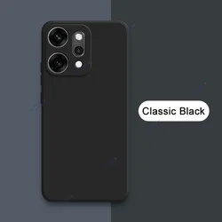 Luxury Candy Cellphone Case with Camera Protection - Soft, Square Liquid Silicone Armor Coque - OPPO Reno14 (Classic Black)