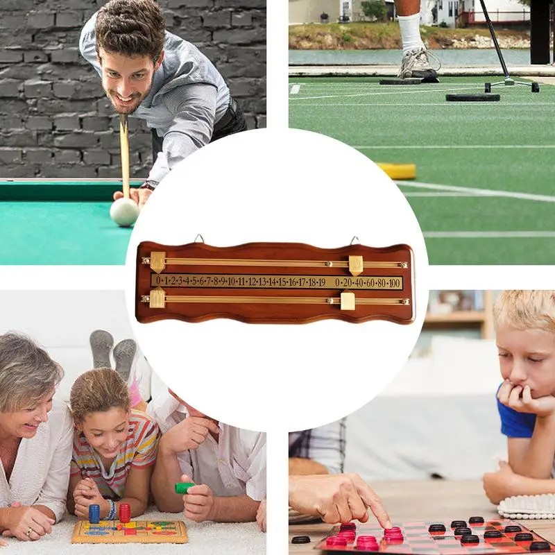 Billiard Score Keeper, Shuffleboard Scoreboard, Snooker Scoreboard For 2 Players, Club Accessories, Foosball Brown