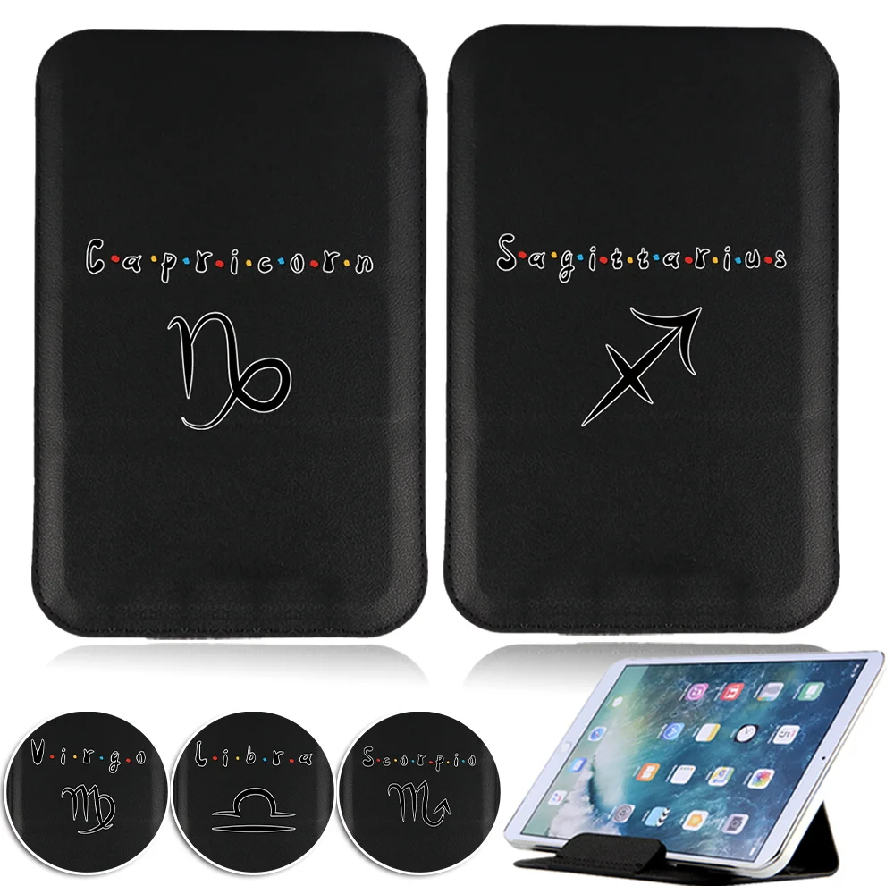 Tablet Bag Case Magnet Pack 7 8 10 10.1 Inch Sleeve Stand Cover Pouch Constellation Print Pu Leather Universal Folding Cover
