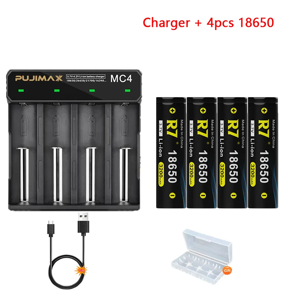 

3.7V 18650 3200mAh Li-ion rechargeable battery 18650 and USB 18650 Charger