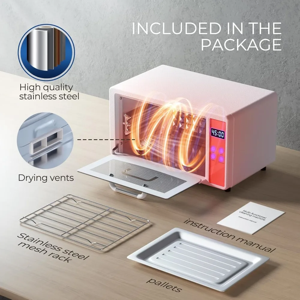 UV Light Nail Tool Cleaning Machine - Dry Heat Cabinet UV Light Cleaner,Manicure Tool Cleaner Cabinet,Barber Salon Tools，White 6