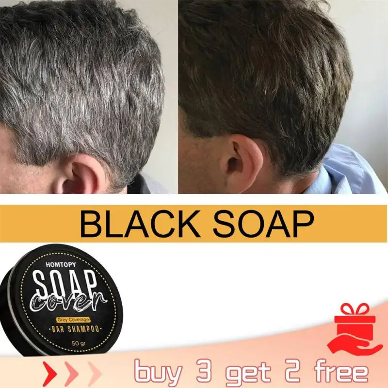 

Hair Darkening Shampoo Bar for Gray Hair Coverage Soap Polygonum Multiflorum Fast Effective Repair Gray White Color Dye For Men
