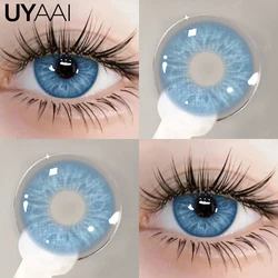Enhanced Fashion Blue-Green Eye Color Lenses - Natural Y2K Korean Style (Sea blue)